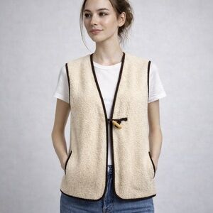 Bailey/44 Sherpa Reversible Vest - Cream - XS